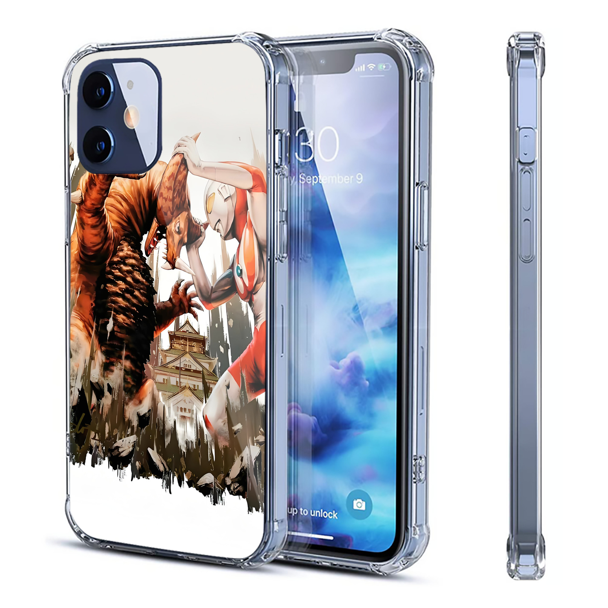 （画像用） ウルトラマン Ultraman 【iPhone 12シリーズ対応】透明スマホケース（クリアソフトケース）